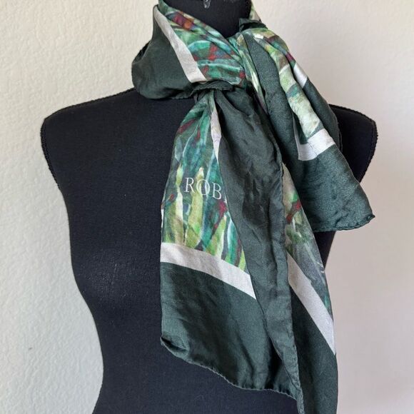 Roberto Coin 100% Silk Tropical Print Scarf 33”x33” Made in Italy Designer - Picture 1 of 5